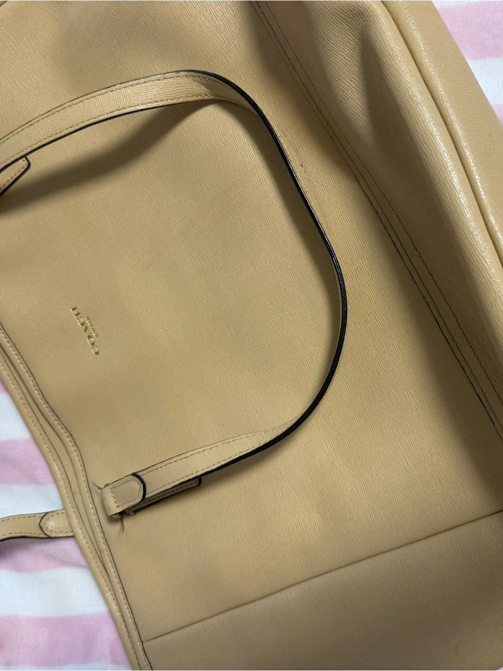 Coach Tan Leather Tote with Dual Straps